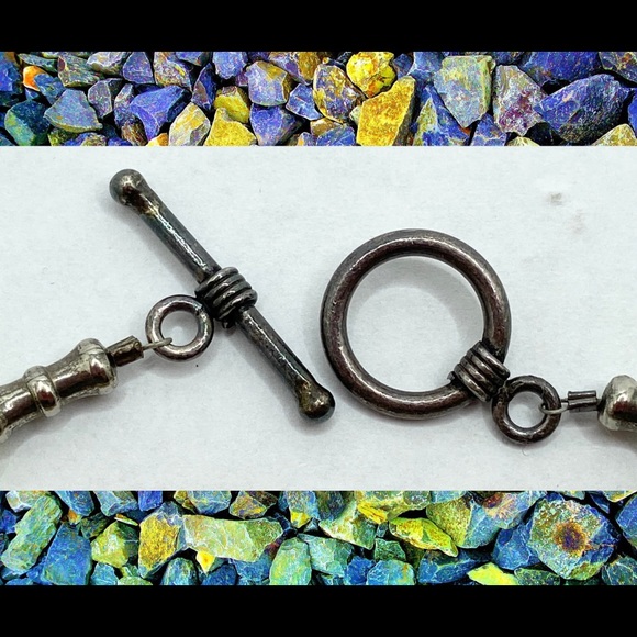 Vintage sterling MOP shell/peridot bracelet - Picture 2 of 2